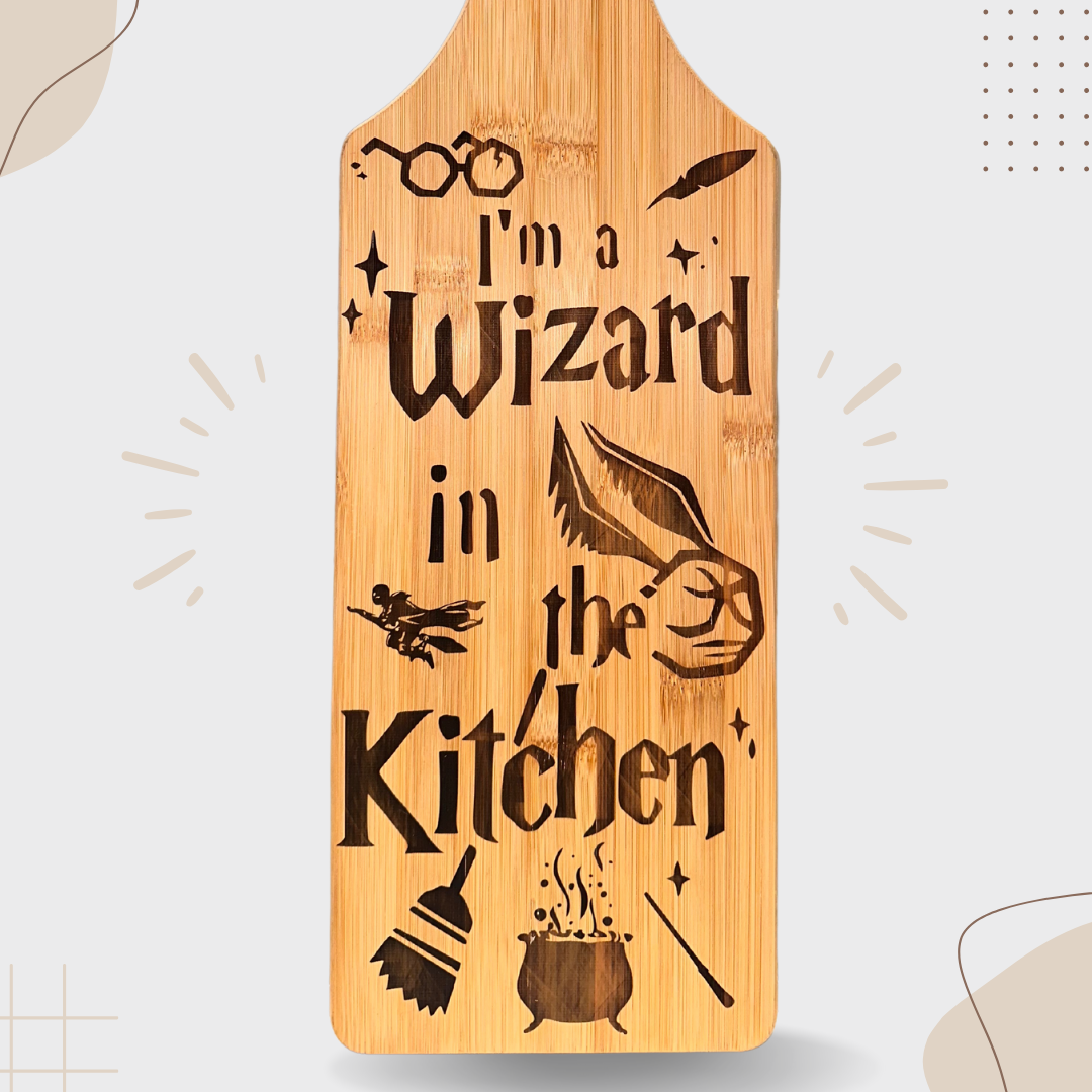 I Am a Wizard in the Kitchen. Bamboo Cutting Board