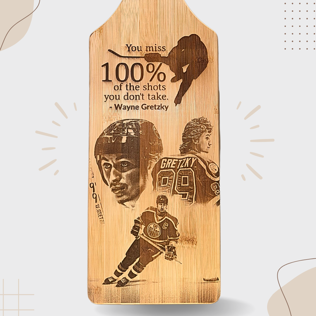 Wayne Gretzky – "You Miss 100% of the Shots You Don't Take". Bamboo Cutting Board