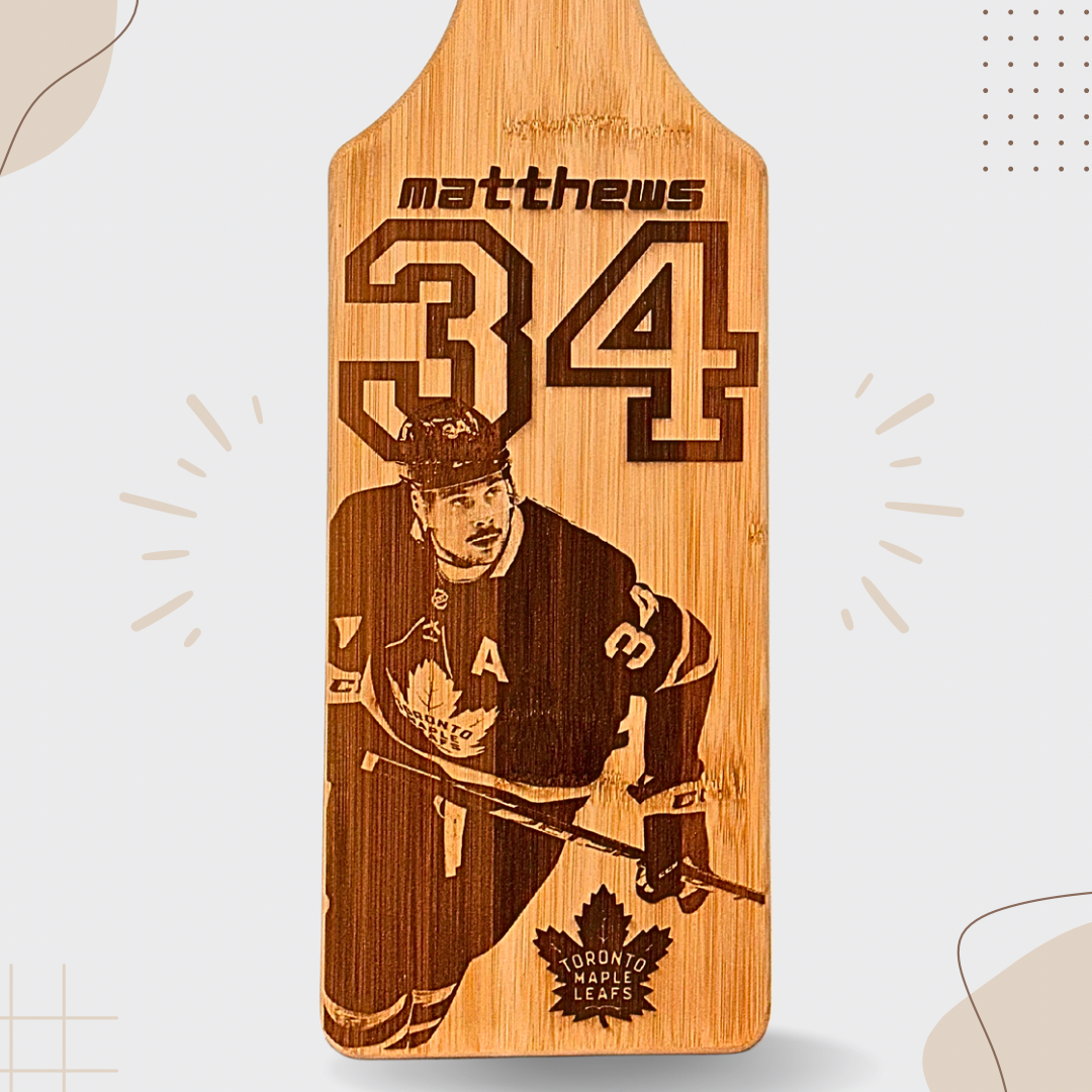 Auston Matthews Toronto Maple Leafs Bamboo Cutting Board