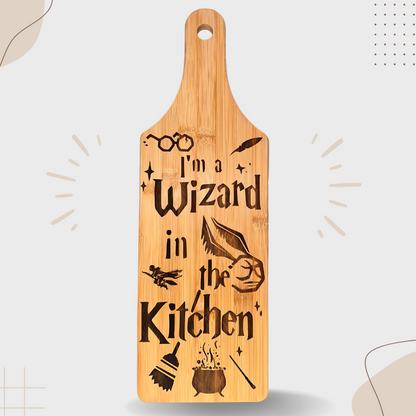 I Am a Wizard in the Kitchen.  Bamboo Cutting Board
