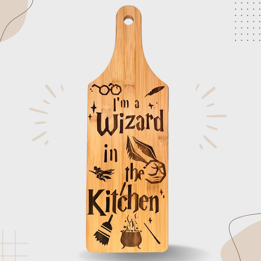 I Am a Wizard in the Kitchen.  Bamboo Cutting Board