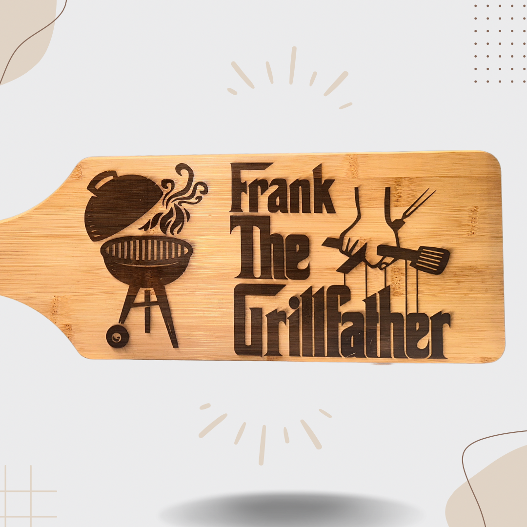 “The Grill Father” Custom Engraved Bamboo Cutting Board