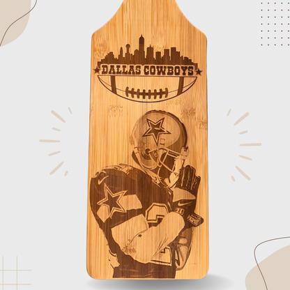 Dallas Cowboys Laser Engraved Bamboo Cutting Board
