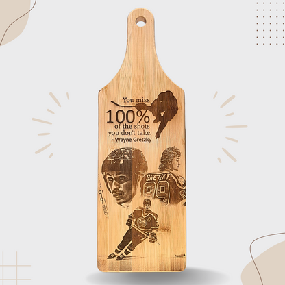 Wayne Gretzky – "You Miss 100% of the Shots You Don't Take". Bamboo Cutting Board