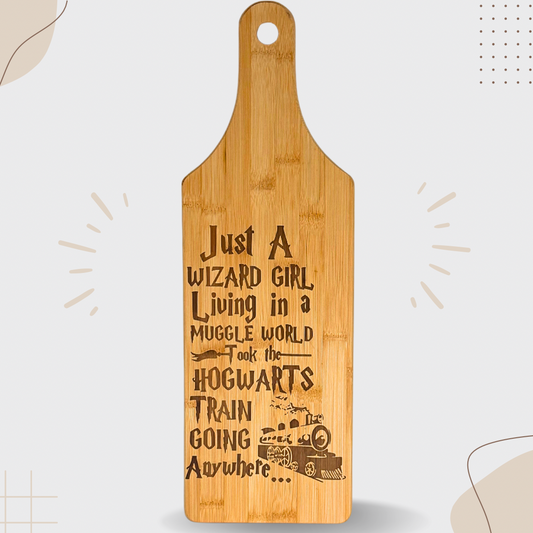 Wizard Girl Living In A Muggle World- Bamboo Cutting board