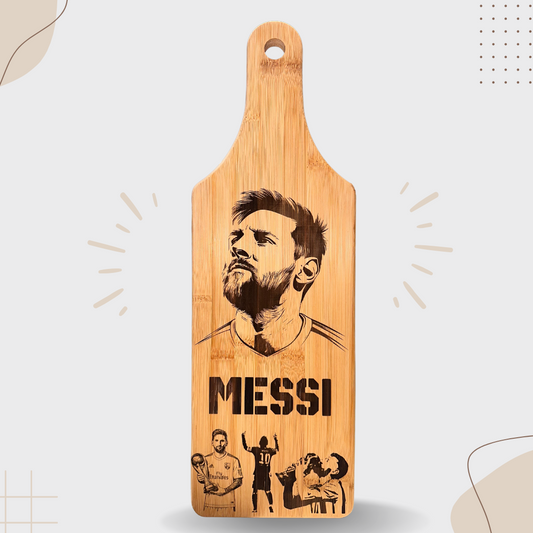 Bamboo Cutting Board with Lionel Messi Engraving – Ideal for Soccer Fans