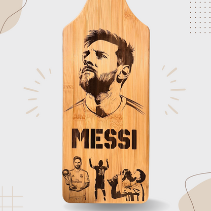 Bamboo Cutting Board with Lionel Messi Engraving – Ideal for Soccer Fans