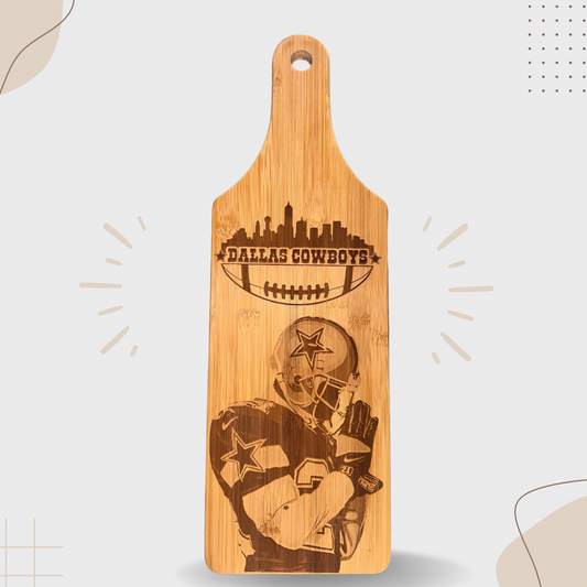 Dallas Cowboys Laser Engraved Bamboo Cutting Board