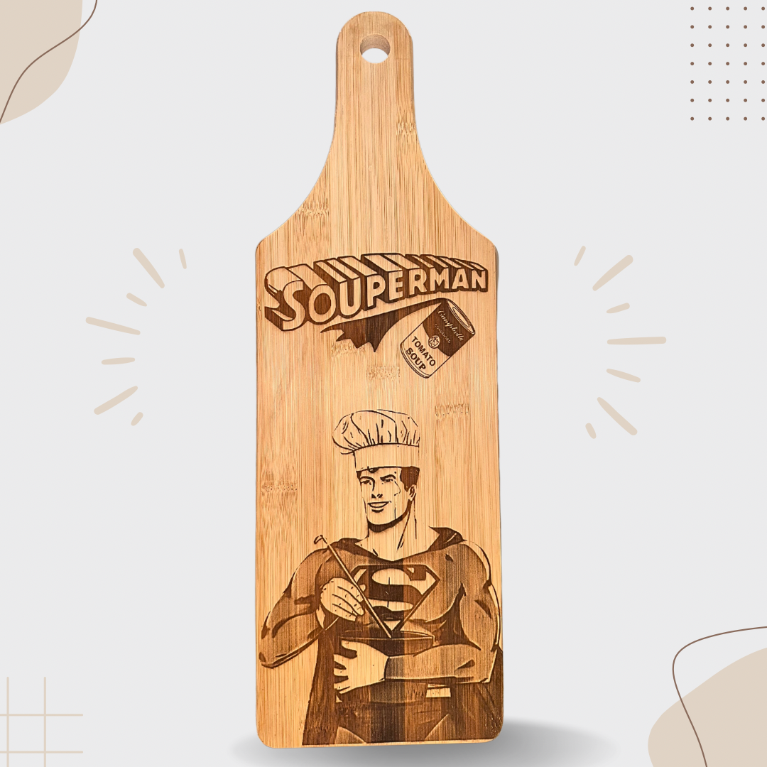 Souperman Bamboo Cutting Board – Perfect for the Ultimate Kitchen Hero