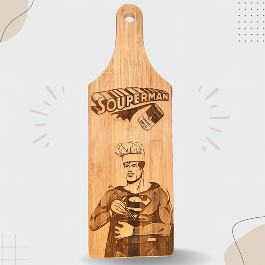Souperman Bamboo Cutting Board – Perfect for the Ultimate Kitchen Hero