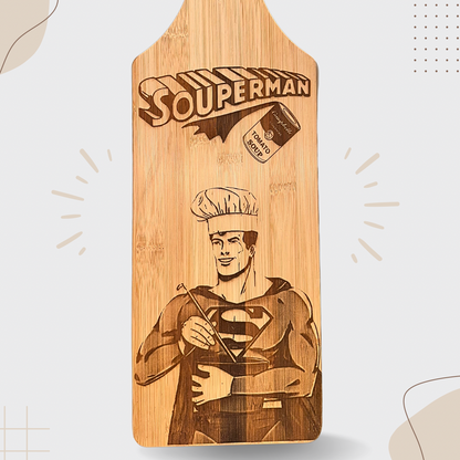 Souperman Bamboo Cutting Board – Perfect for the Ultimate Kitchen Hero