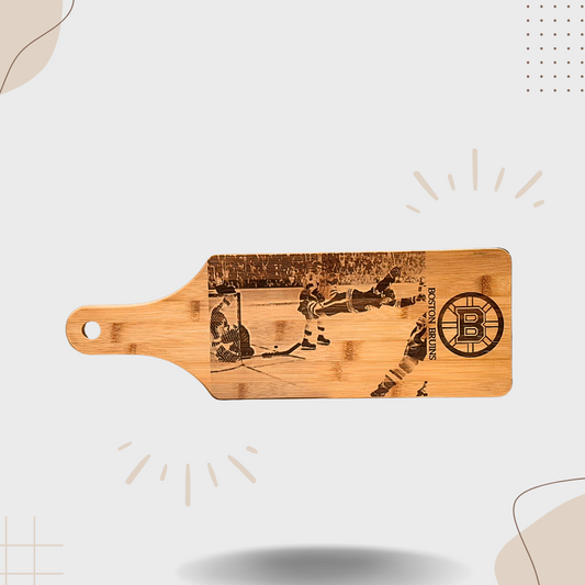 Bamboo Cutting Board with Bobby Orr "Flying Goal" Engraving – Boston Bruins Collectible